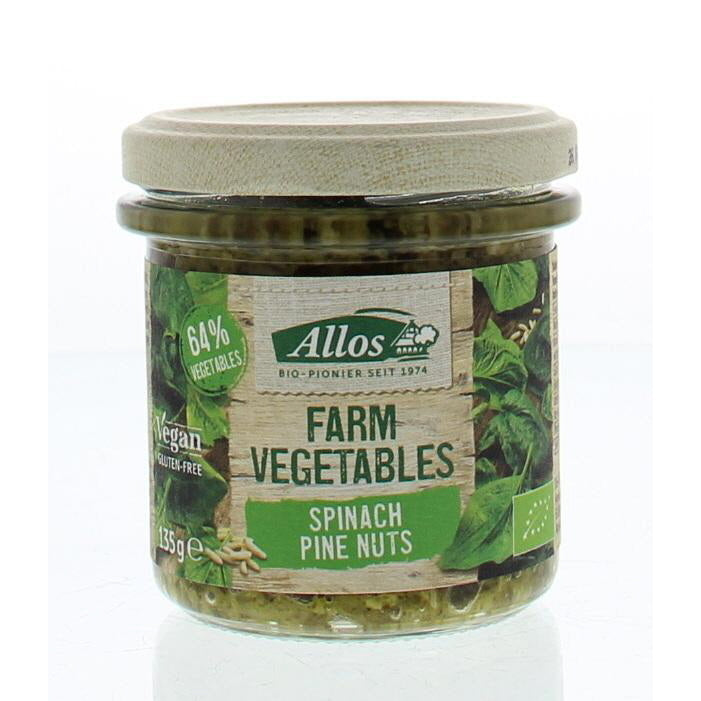 Allos Farm vegetables spinazie & pijnboompitten bio 135g