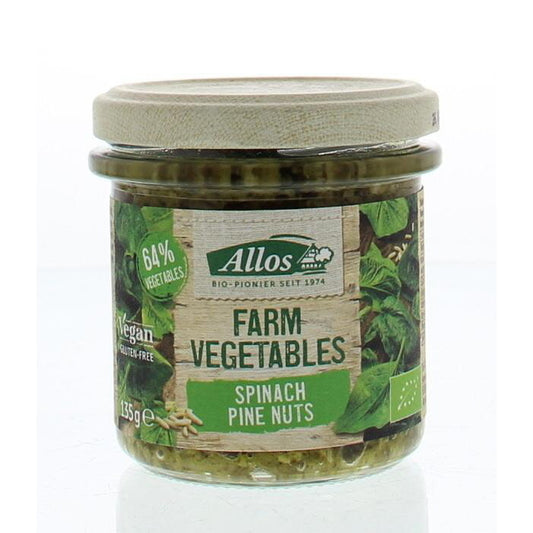 Allos Farm vegetables spinazie & pijnboompitten bio 135g