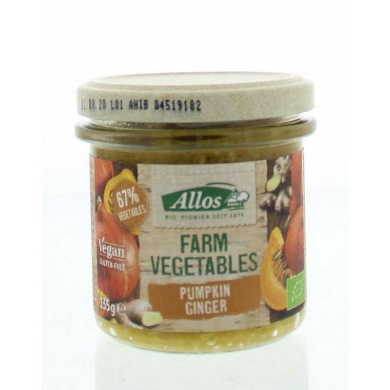 Allos Farm vegetables pompoen & gember bio 135g