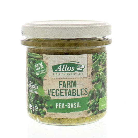 Allos Farm vegetables doperwten & basilicum bio 135g