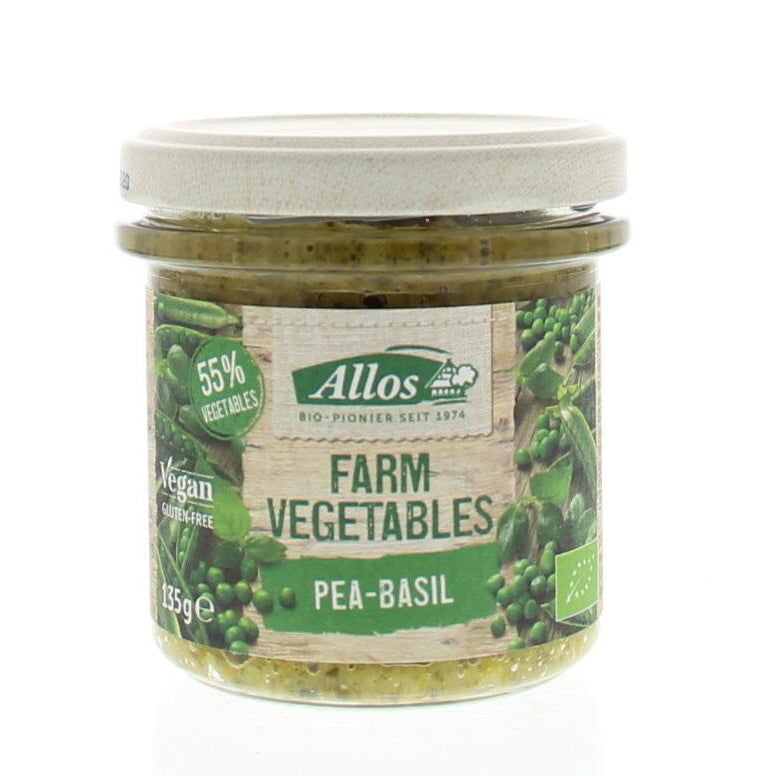Allos Farm vegetables doperwten & basilicum bio 135g