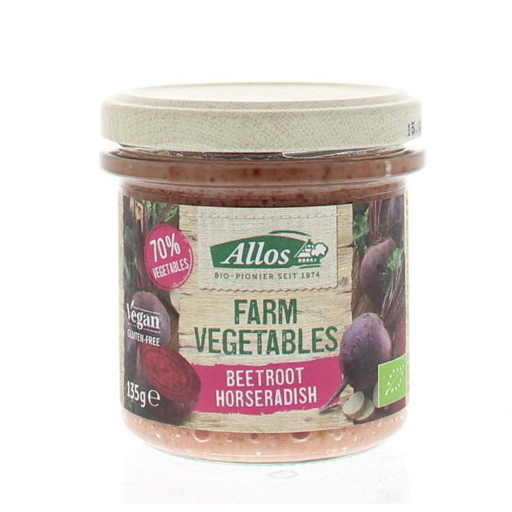 Allos Farm vegetables rode biet & mierikswortel bio 135g