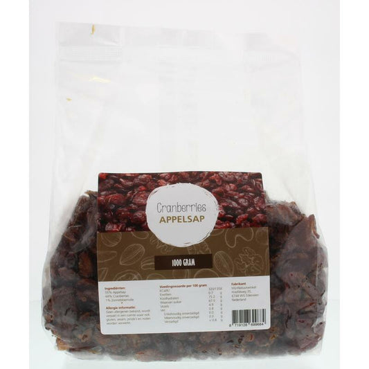 Mijnnatuurwinkel Cranberries gezoet met appeldiksap 1000g