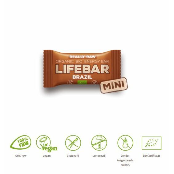 Lifefood Mini lifebar energiereep Brazil raw & bio 25g