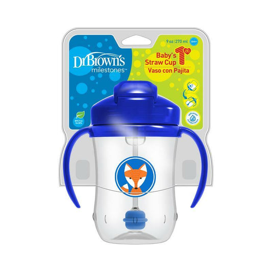 Dr Brown's Eerste rietjesbeker blauw 270 ml 1st