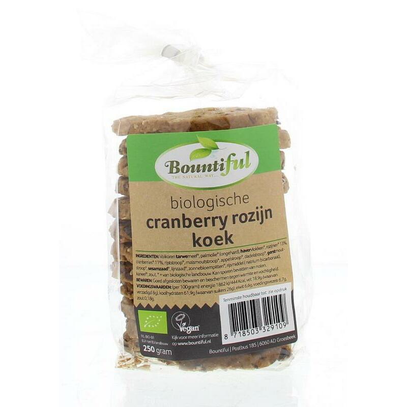 Bountiful Cranberry rozijnkoek bio 250g