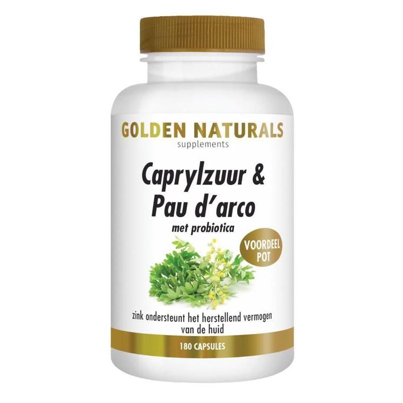 Golden Naturals Caprylzuur & Pau d'arco met probiotica 180vc