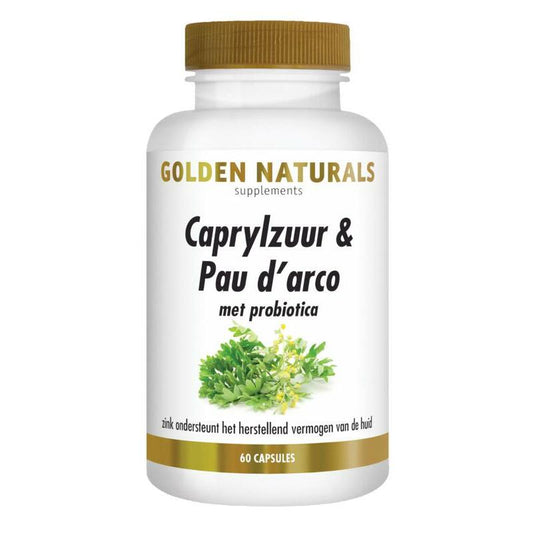 Golden Naturals Caprylzuur & Pau d'arco met probiotica 60vc