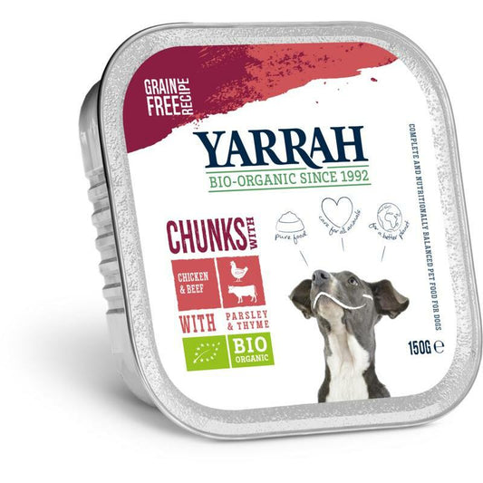 Yarrah Hondenvoer chunks met kip en rund bio 150g