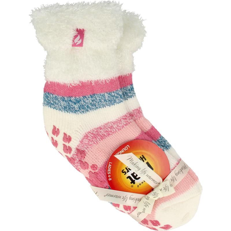 Heat Holders Ladies lounge socks 4-8 37-42 cream stripe 1paar