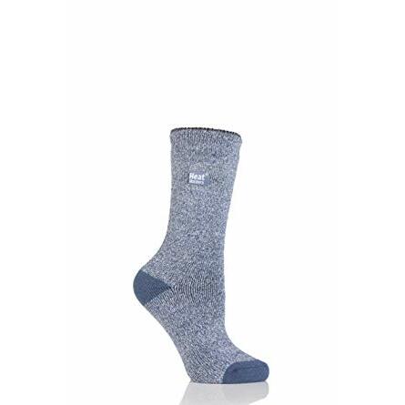 Heat Holders Ladies socks lite twist maat 4-8 denim/cream 1paar