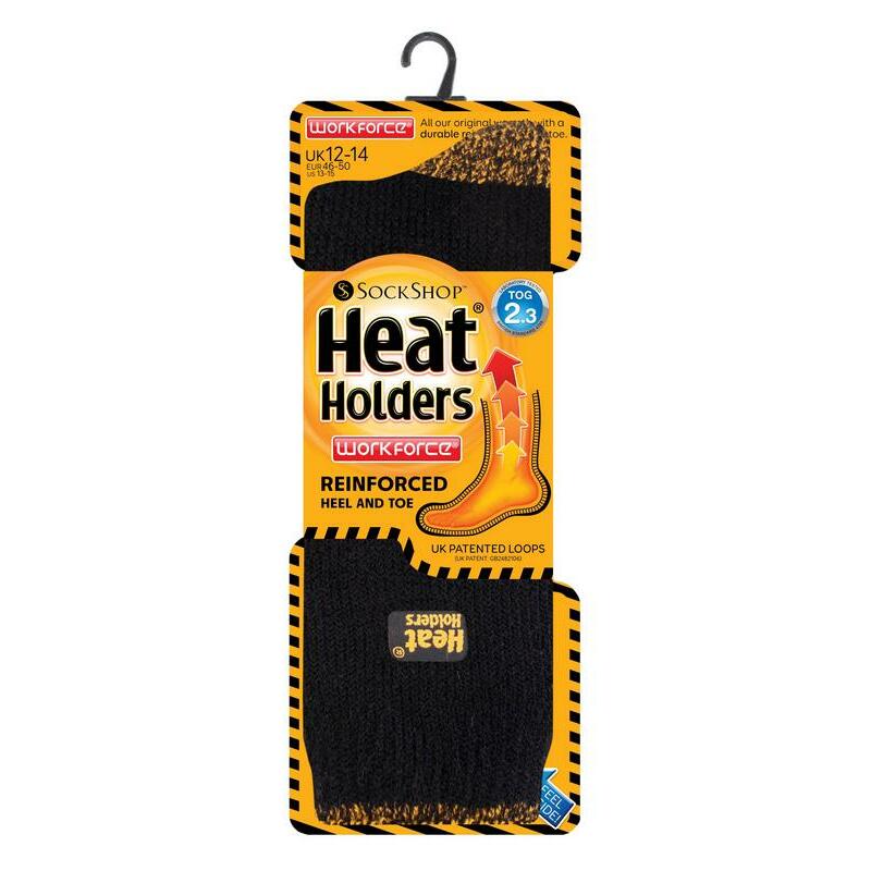 Heat Holders Mens workforce socks black 12-14 1paar