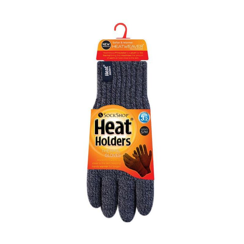 Heat Holders Mens cable gloves navy S/M 1paar