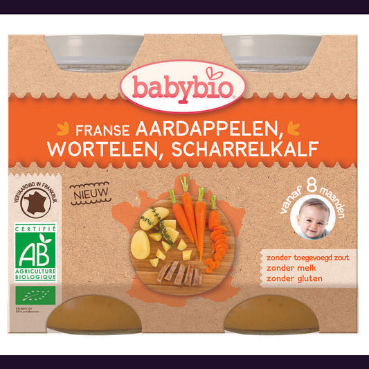 Babybio Aardappel wortel kalf 200 gram bio 2x200g