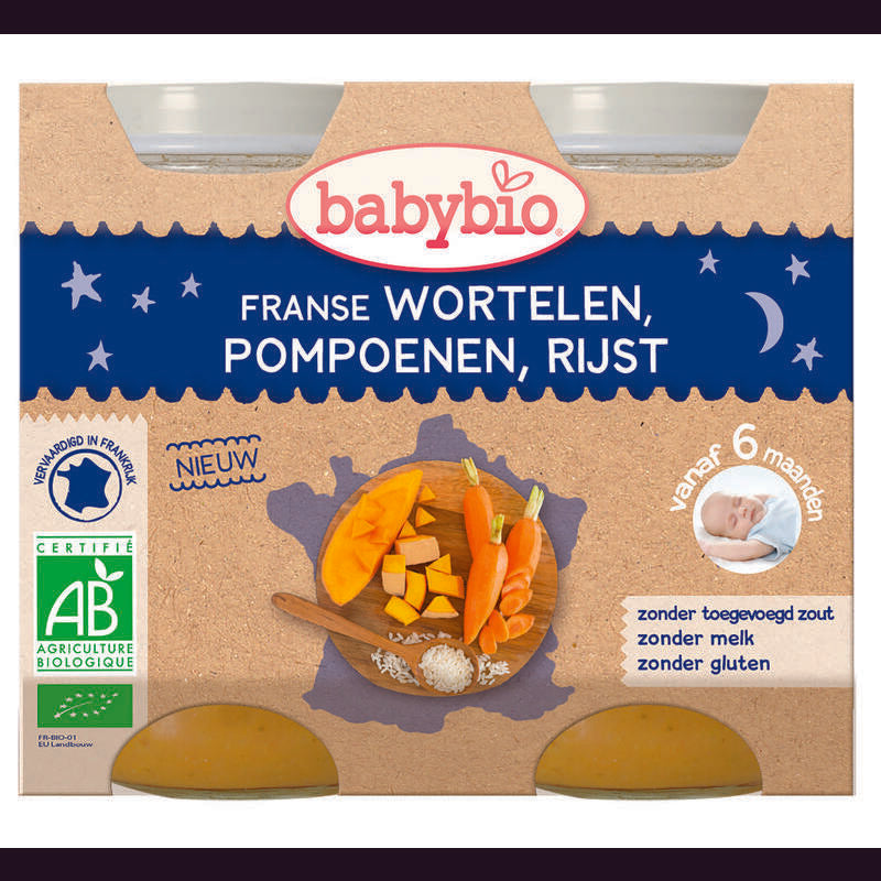 Babybio Wortel pompoen rijst 200 gram bio 2x200g