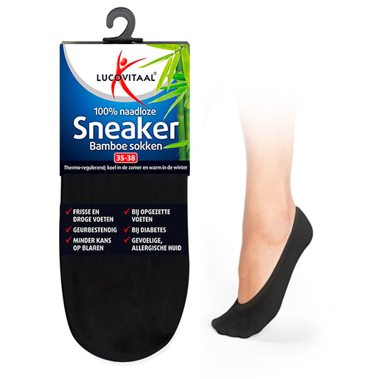 Lucovitaal Bamboe sneakersok zwart 35-38 1paar