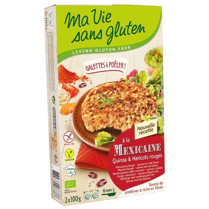 Ma Vie Sans Mexicaanse quinoaburgers 2x100 gram glutenvrij bio 2x100g