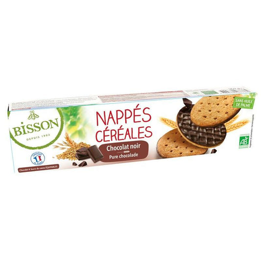 Bisson Pure chocolade frosted granenkoekjes bio 120g