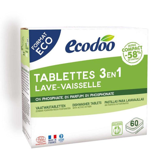 Ecodoo Vaatwas tabletten 3-in-1 geconcentreerd XL bio 60st