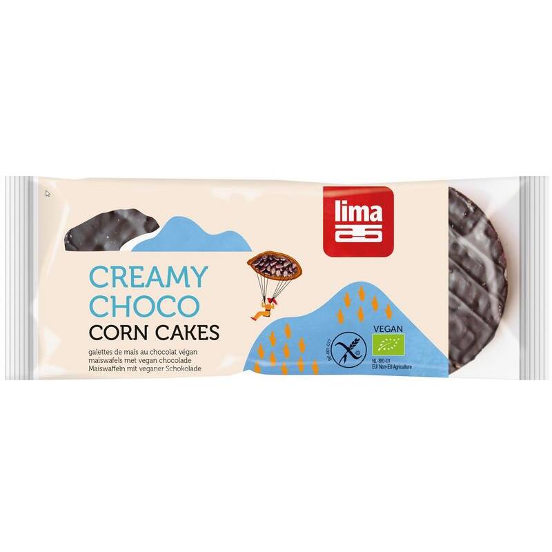 Lima Maiswafel met vegan melkchocolade bio 100g