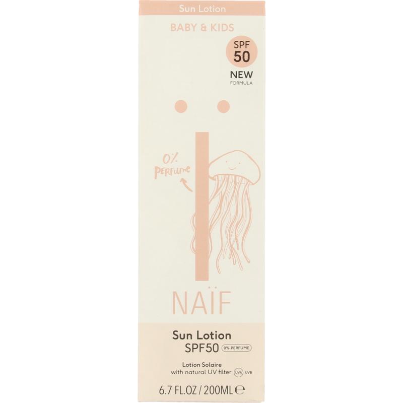 Naif Zon baby & kids lotion parfumvrij SPF50 200ml