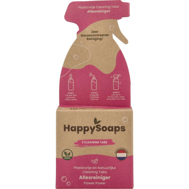 Happysoaps Cleaning tabs allesreiniger flower power 3st