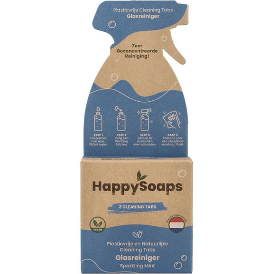 Happysoaps Cleaning tabs glasreiniger sparkling mint 3st