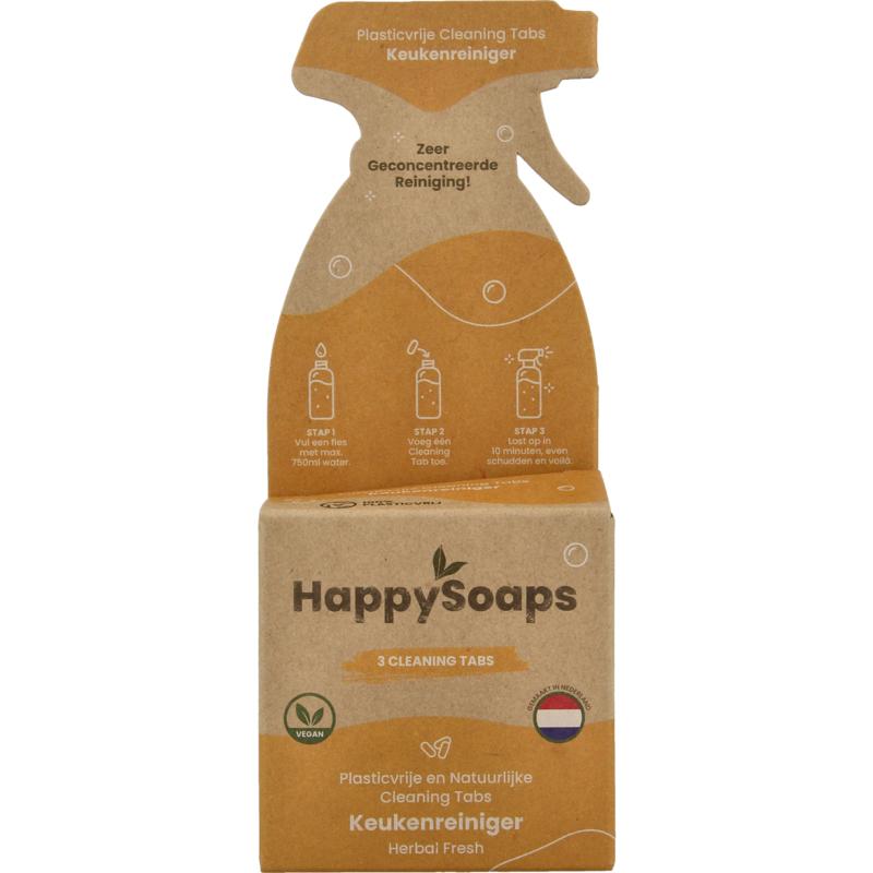 Happysoaps Cleaning tabs keukenreiniger herbal fresh 3st