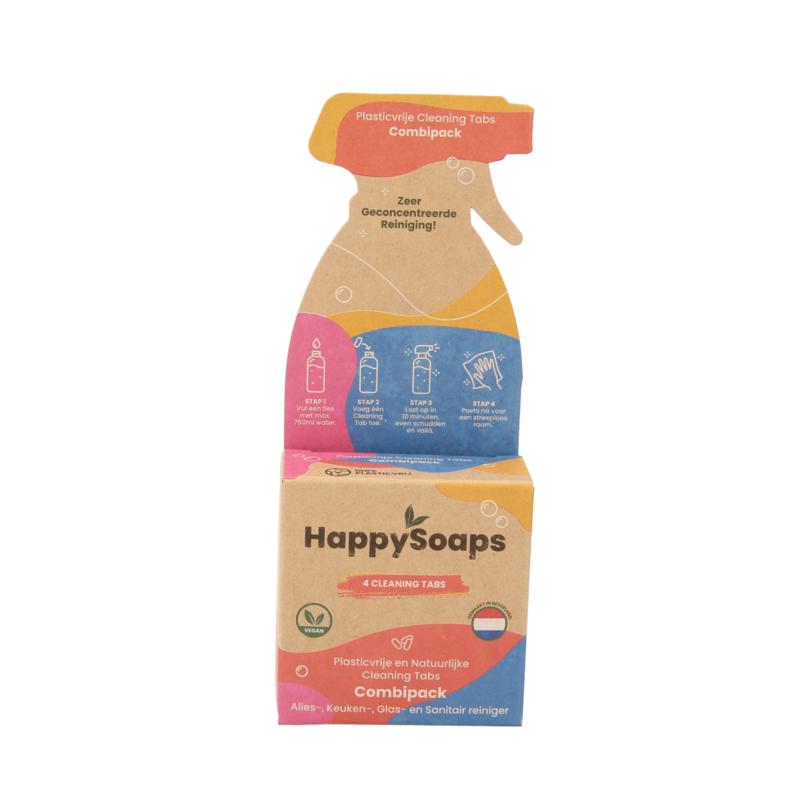 Happysoaps Cleaning tabs combipack alles-. keuken- en sanitai 4st