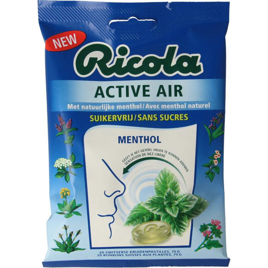 Ricola Active air menthol suikervrij 75g