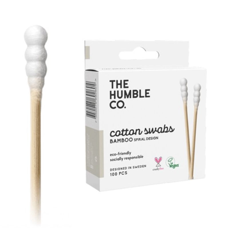 The Humble Co Wattenstaafjes spiraal - wit 100st