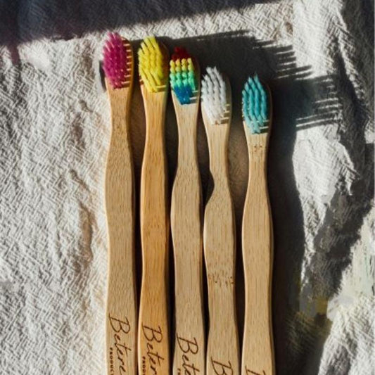Betereproducten Bamboe tandenborstel voor kinderen geel 1st