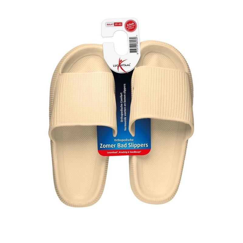 Lucovitaal Orthopedische badslipper 39-40 beige 1paar