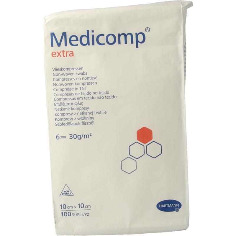 Medicomp Medicomp extra 10 x 10cm 6 laags niet steriel 100st