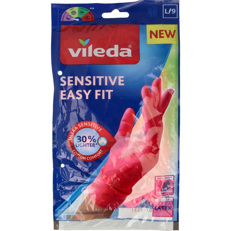 Vileda Handschoen sensitive easy fit L 1paar