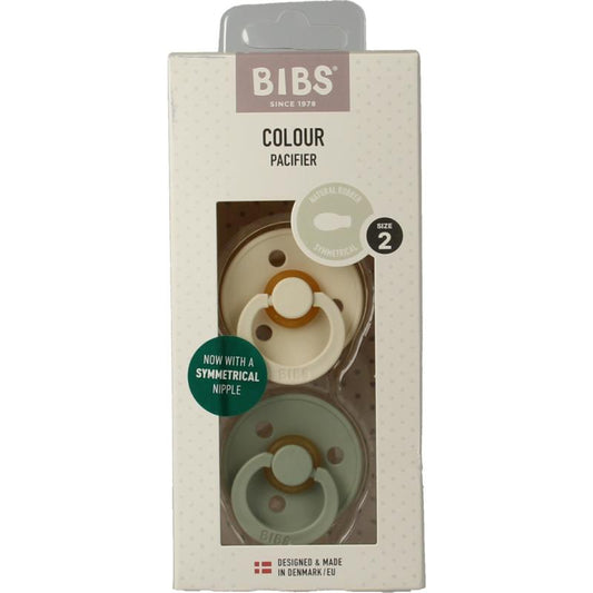 Bibs Fospeen symmetrisch maat 2 ivory/sage 2st