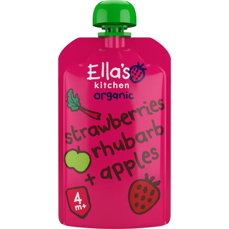 Ella's Kitchen strawber rhubarb&apples4+knijp 120g