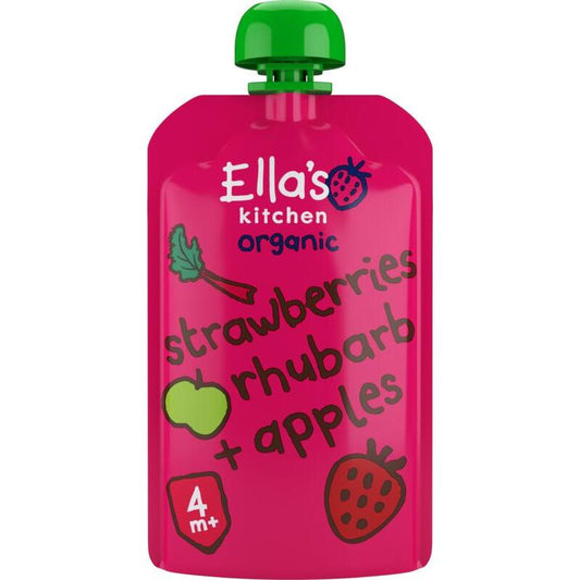 Ella's Kitchen strawber rhubarb&apples4+knijp 120g