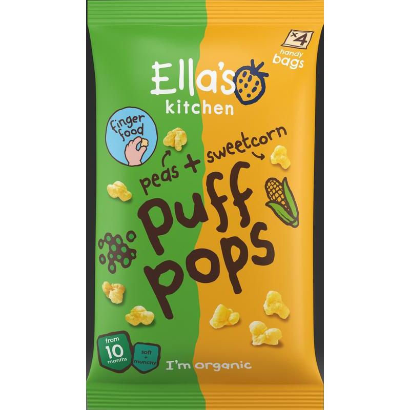Ella's Kitchen puff pops peas sweetcorn 10+ 36gr
