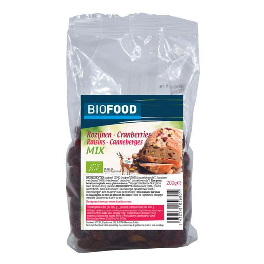 Biofood rozijnen-cranberries mix bio 200g