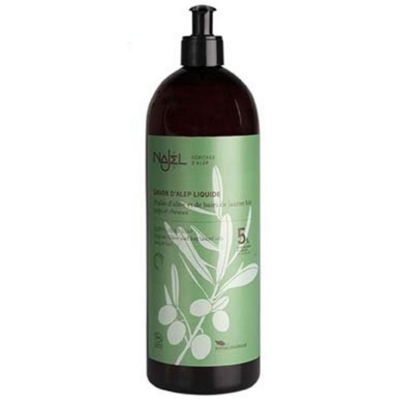 Najel Vloeibare zeep laurier 5% zeeppomp 1000ml