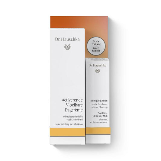 Hauschka Activerende vloeibare creme + mini reinigingsmelk 1set