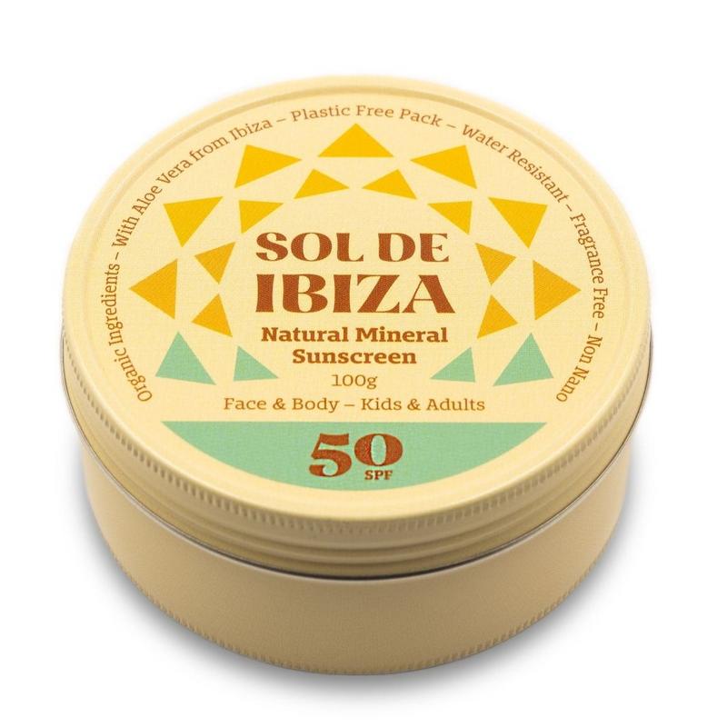 Sol de Ibiza Zonnebrand SPF50 blikje vegan 100g